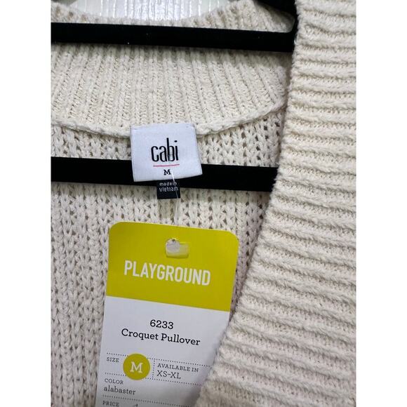 NWT CAbi #6233 Croquet Oversized Knit V-Neck Drop Shoulder Sweater Size Medium - Picture 9 of 9
